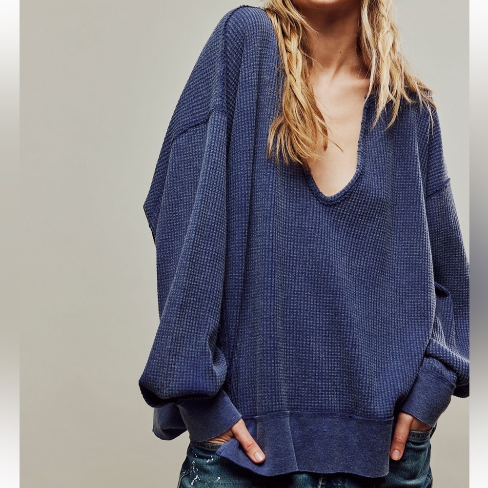 We the free buttercup thermal. Women's Blue Sweater